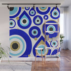 Evil Eye Charms on White Wall Mural Gallery Image 1