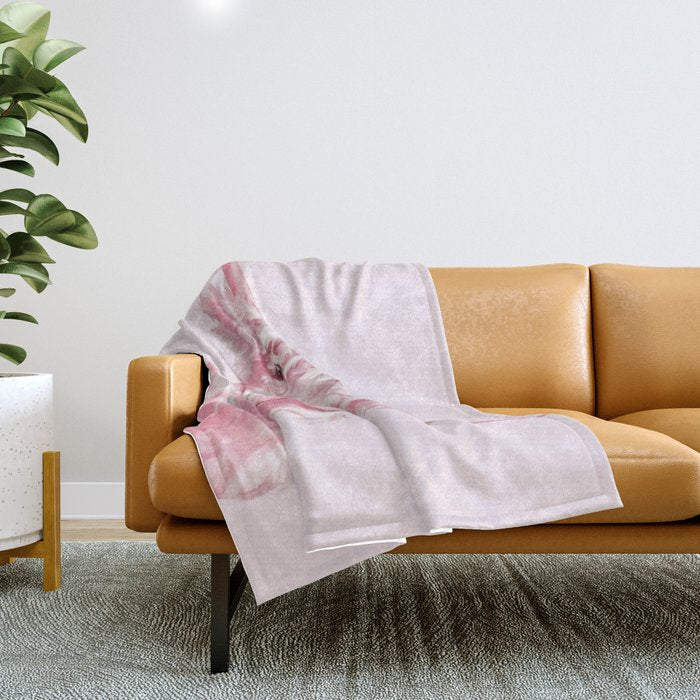 Highland Cow Pink Throw Blanket Gallery Image 1