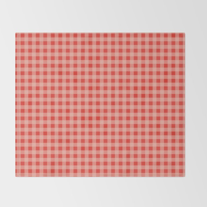 Gingham Plaid Red and Pink  Throw Blanket Gallery Image 2