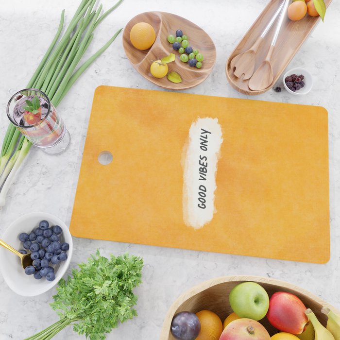 Good Vibes Only: Yellow Canvas Edition Cutting Board Gallery Image 2