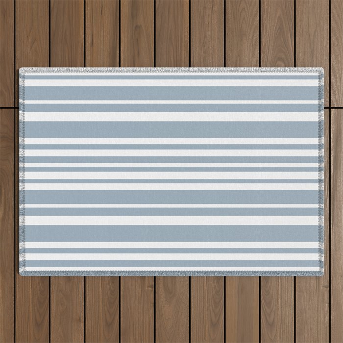 Classic Stripes XXXVI - Natural Blue  Outdoor Rug Gallery Image 1