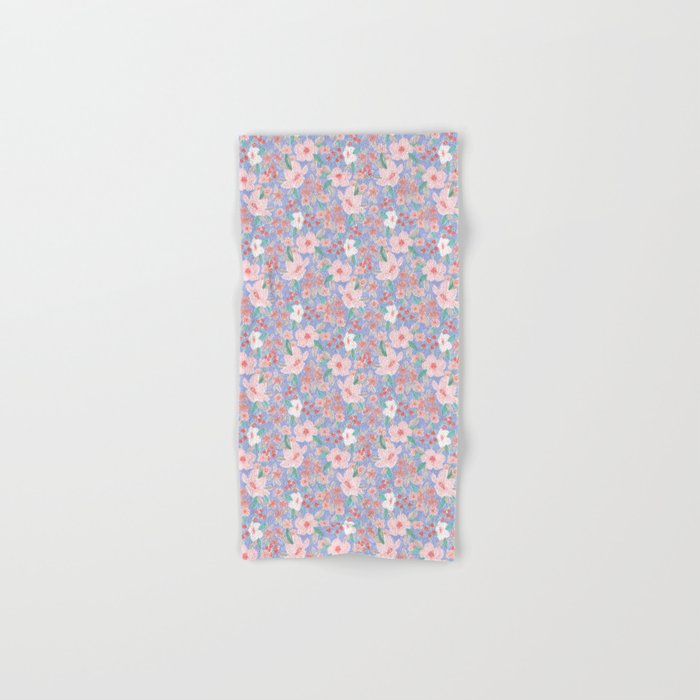 Marker Florals - Blue Coral Bath Towel Gallery Image 1