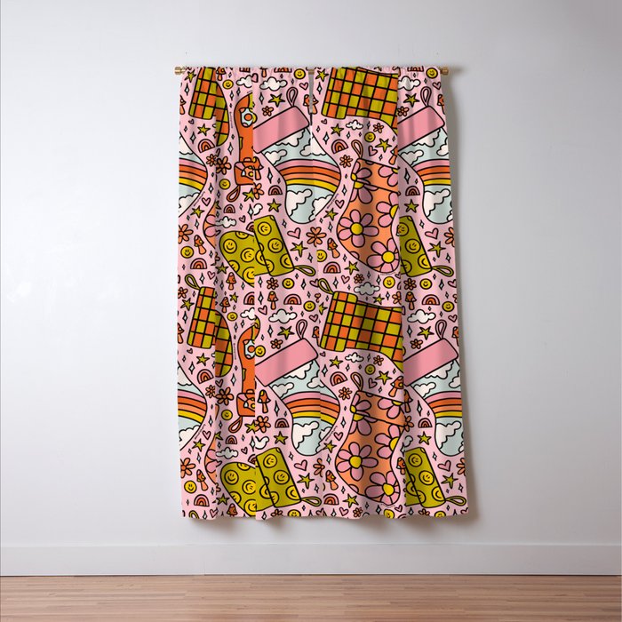 Stocking Print Window Curtain Gallery Image 3