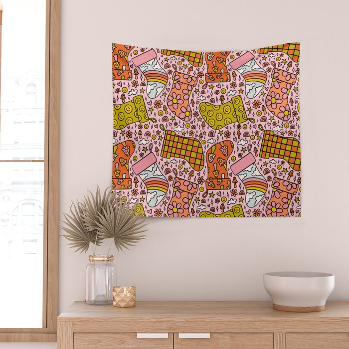 Stocking Print Wall Tapestry Gallery Image 2