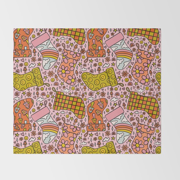 Stocking Print Throw Blanket Gallery Image 2