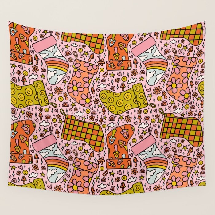 Stocking Print Wall Tapestry Gallery Image 1