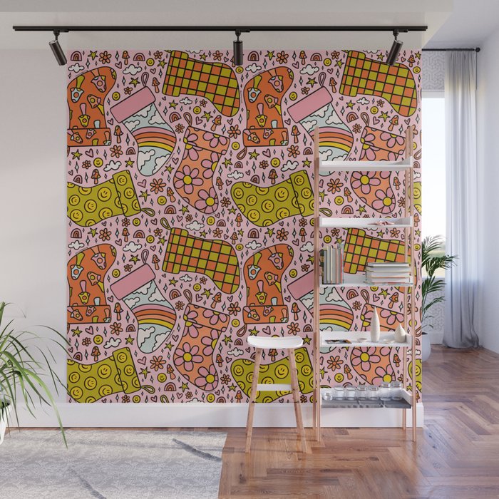 Stocking Print Wall Mural Gallery Image 1
