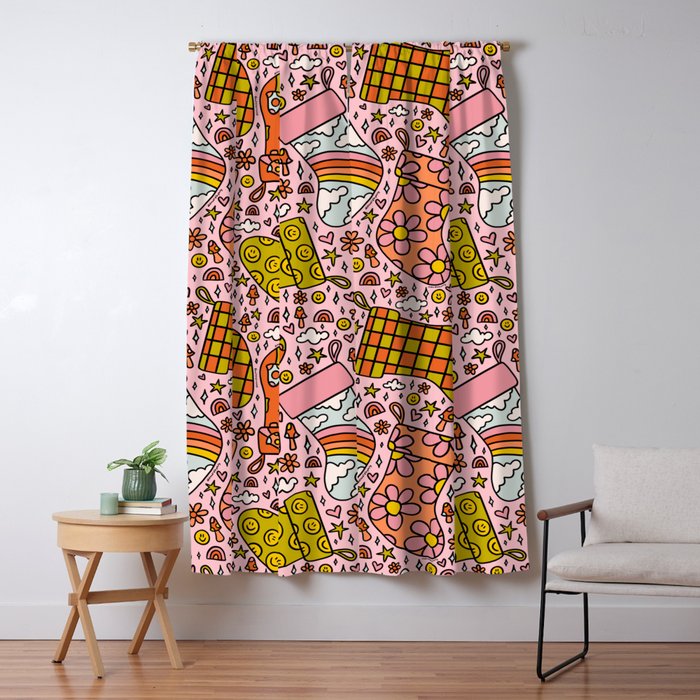 Stocking Print Window Curtain Gallery Image 1