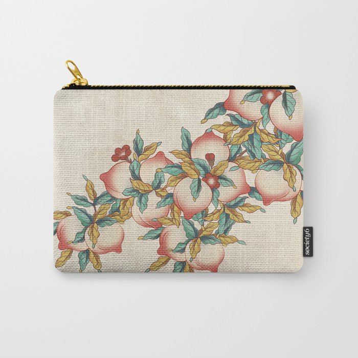 Peaches : Minhwa-Korean traditional/folk art Journal Carry All Pouch Gallery Image 1