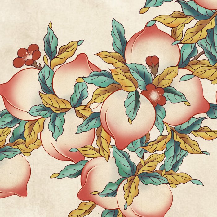 Peaches : Minhwa-Korean traditional/folk art Journal Coffee Mug Gallery Image 2