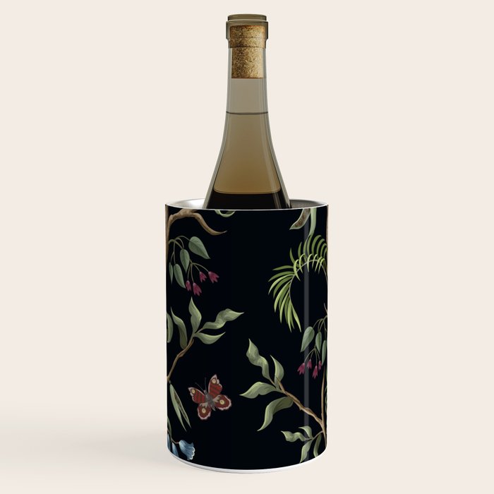 Tropical Chinoiserie Dark Peony Floral Wine Chiller Gallery Image 2