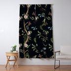 Tropical Chinoiserie Dark Peony Floral Window Curtain Gallery Image 5
