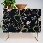 Tropical Chinoiserie Dark Peony Floral Credenza Gallery Image 1