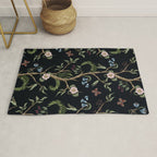 Tropical Chinoiserie Dark Peony Floral Rug Gallery Image 1