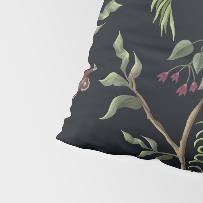 Tropical Chinoiserie Dark Peony Floral Pillow Sham Gallery Image 4