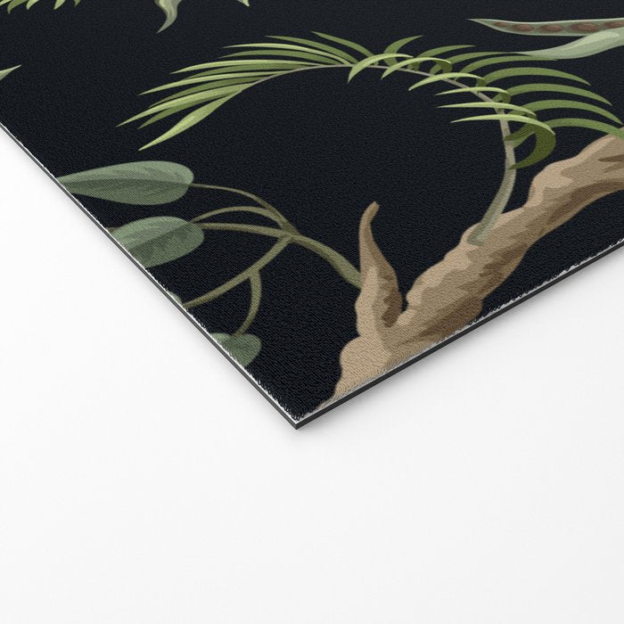 Tropical Chinoiserie Dark Peony Floral Welcome Mat Gallery Image 2