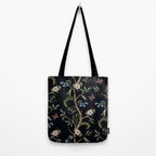 Tropical Chinoiserie Dark Peony Floral Tote Bag Gallery Image 2