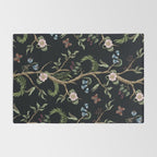 Tropical Chinoiserie Dark Peony Floral Rug Gallery Image 2
