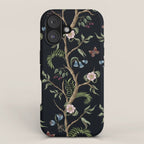 Tropical Chinoiserie Dark Peony Floral iPhone Case Gallery Image 1