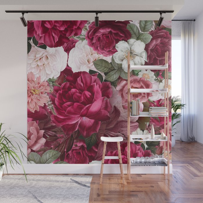 Antique Floral Colorful Pattern Wall Mural Gallery Image 1