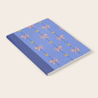 Cute Hair Bows & Stars in Sky Blue & Peach Notebook Gallery Image 2