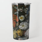 Flowers in a Chantilly Vase (c.1760) painting in high resolution by Louis Tessier.  Travel Mug Gallery Image 1