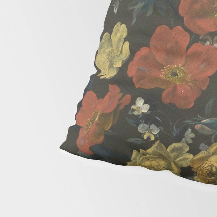 Flowers in a Chantilly Vase (c.1760) painting in high resolution by Louis Tessier.  Pillow Sham Gallery Image 4