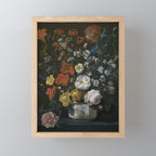 Flowers in a Chantilly Vase (c.1760) painting in high resolution by Louis Tessier.  Mini Art Print Gallery Image 1