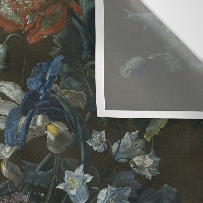 Flowers in a Chantilly Vase (c.1760) painting in high resolution by Louis Tessier.  Wall Tapestry Gallery Image 3