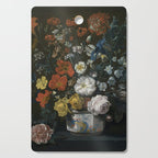 Flowers in a Chantilly Vase (c.1760) painting in high resolution by Louis Tessier.  Cutting Board Gallery Image 1