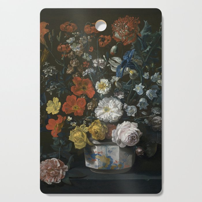 Flowers in a Chantilly Vase (c.1760) painting in high resolution by Louis Tessier.  Cutting Board Gallery Image 1