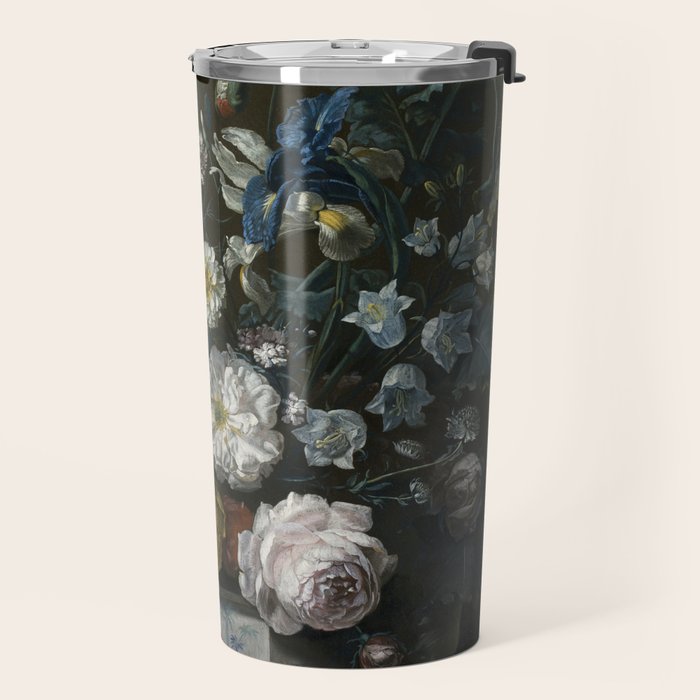 Flowers in a Chantilly Vase (c.1760) painting in high resolution by Louis Tessier.  Travel Mug Gallery Image 2