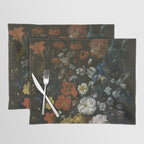 Flowers in a Chantilly Vase (c.1760) painting in high resolution by Louis Tessier.  Placemat Gallery Image 1