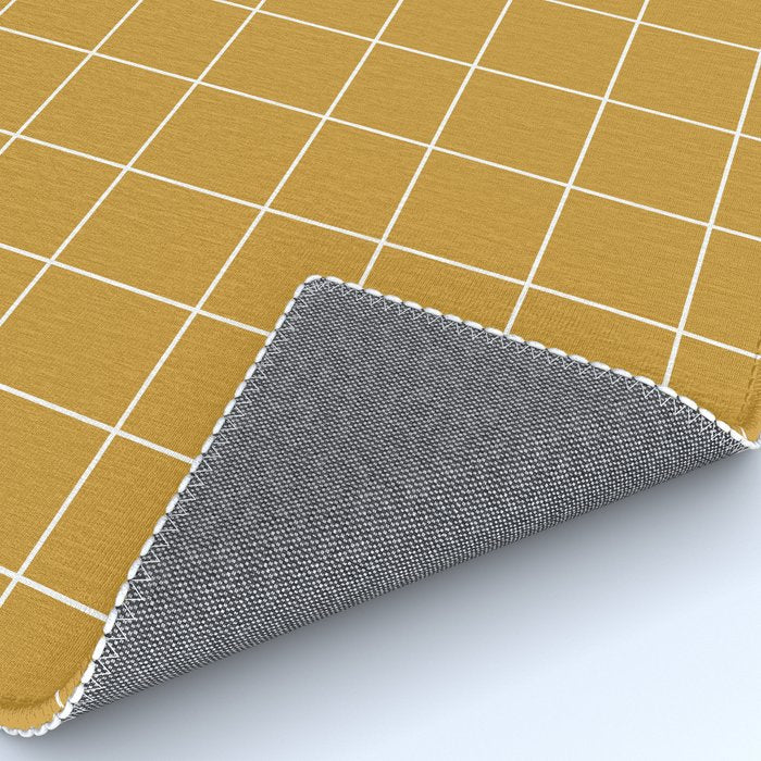 Hand Drawn Grid Golden Rug Gallery Image 4