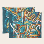 Street Loves Art Graffiti Urban Art Writing Blue and Yellow Placemat Gallery Image 1