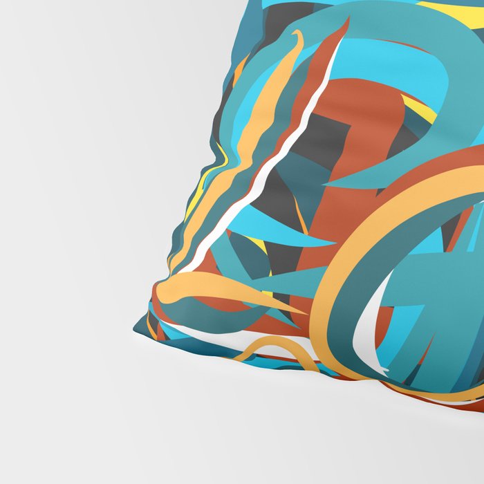 Street Loves Art Graffiti Urban Art Writing Blue and Yellow Pillow Sham Gallery Image 4