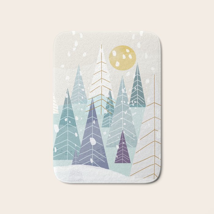 Winter Landscape Bath Mat Gallery Image 1
