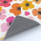 Midcentury Playful Botanical Bold Multicolor Retro Flowers White Rug Gallery Image 4