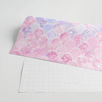 Cute Mermaid Pattern, Light Pink, Purple, Teal Wrapping Paper Gallery Image 2
