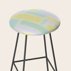 Pastel Fields Dreamy Light Minimal Abstract in Pale Pink Lavender Yellow Teal Tones Stool Gallery Image 2