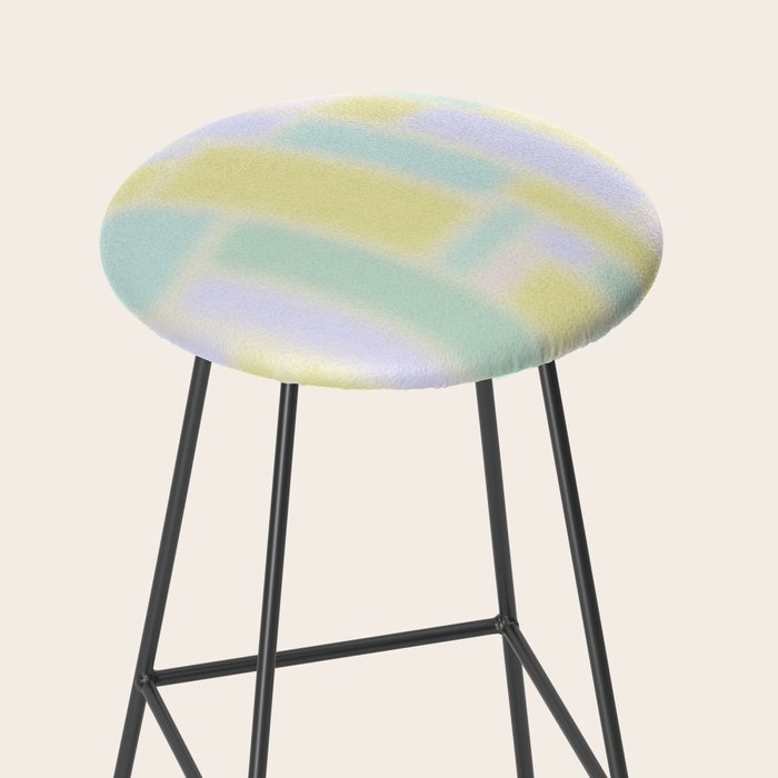 Pastel Fields Dreamy Light Minimal Abstract in Pale Pink Lavender Yellow Teal Tones Stool Gallery Image 2