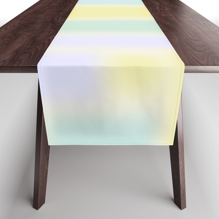 Pastel Fields Dreamy Light Minimal Abstract in Pale Pink Lavender Yellow Teal Tones Table Runner Gallery Image 1