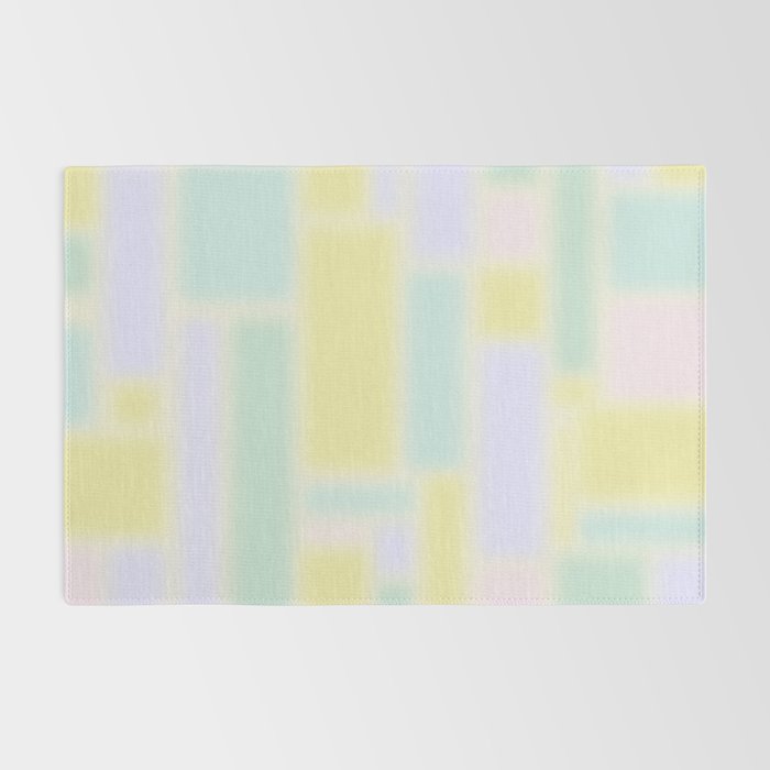 Pastel Fields Dreamy Light Minimal Abstract in Pale Pink Lavender Yellow Teal Tones Rug Gallery Image 2