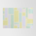 Pastel Fields Dreamy Light Minimal Abstract in Pale Pink Lavender Yellow Teal Tones Rug Gallery Image 2