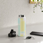 Pastel Fields Dreamy Light Minimal Abstract in Pale Pink Lavender Yellow Teal Tones Water Bottle Gallery Image 4