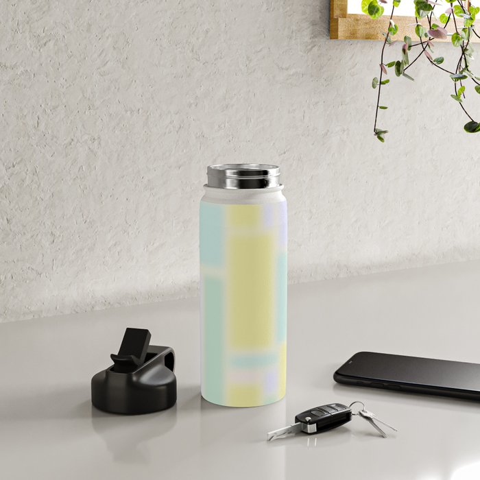 Pastel Fields Dreamy Light Minimal Abstract in Pale Pink Lavender Yellow Teal Tones Water Bottle Gallery Image 4
