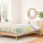 Pastel Fields Dreamy Light Minimal Abstract in Pale Pink Lavender Yellow Teal Tones Duvet Cover Gallery Image 2