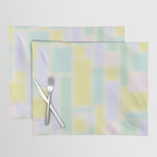 Pastel Fields Dreamy Light Minimal Abstract in Pale Pink Lavender Yellow Teal Tones Placemat Gallery Image 1