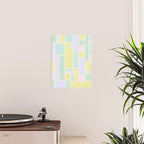Pastel Fields Dreamy Light Minimal Abstract in Pale Pink Lavender Yellow Teal Tones Poster Gallery Image 2