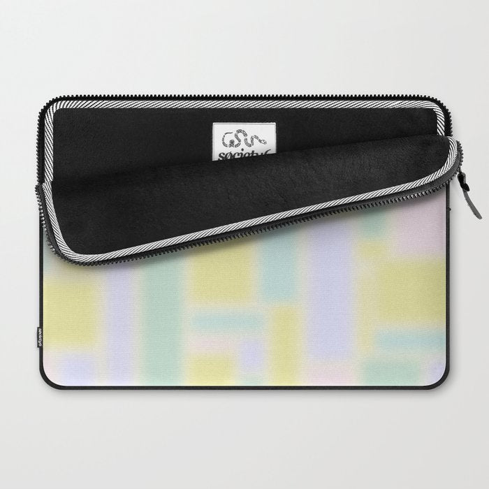 Pastel Fields Dreamy Light Minimal Abstract in Pale Pink Lavender Yellow Teal Tones Laptop Sleeve Gallery Image 2